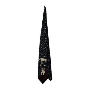 🔥VGC - Home Improvement Binford Tools tie, "Just Fix‎ It", dark blue